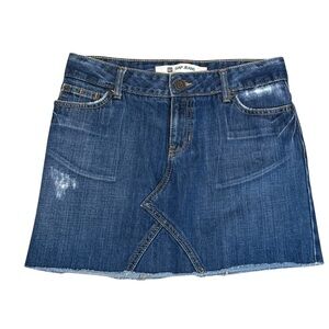 Vintage Gap Women's Distressed Blue Denim Jean Mini Skirt Size 4 (32) Y2K